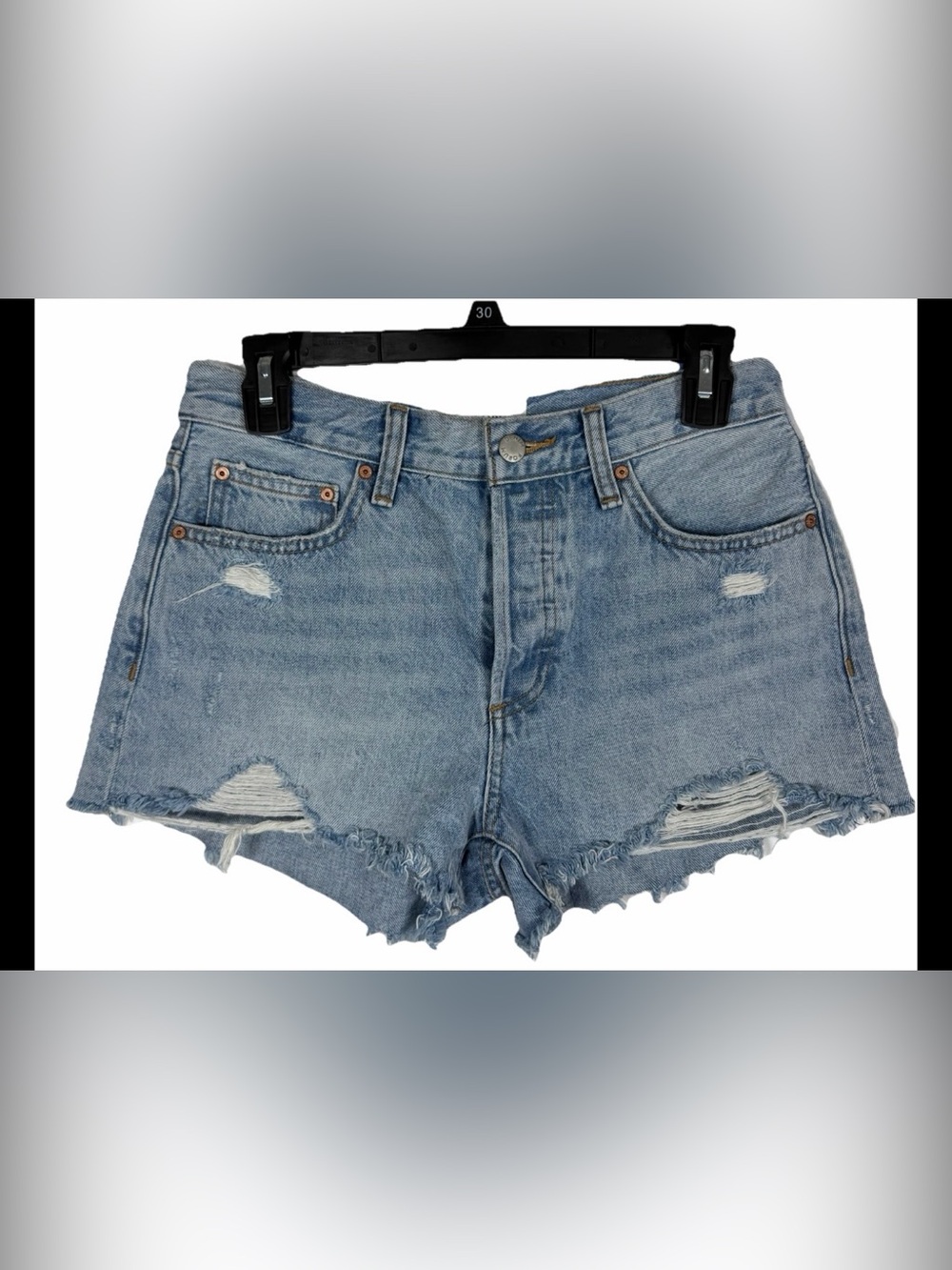 Aritzia Denim Forum NWOT The Ex Boyfriend Button Fly Denim Short In Size 26.